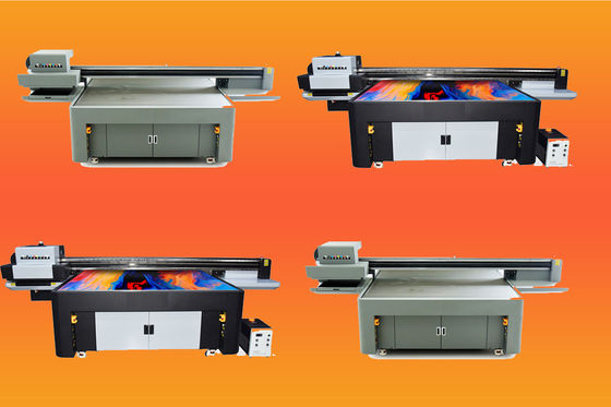 Inkjet Printing Printer Format Besar Dengan Lampu UV LED Dan W CMYKLCLM Warna Minyak Minyak Ringan
