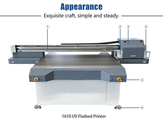 1200x2500mm UV LED Flatbed Printer dengan 50mm-100mm Max Printing USB 3.0 Interface